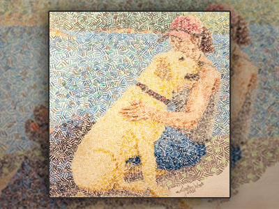 Color pencil drawing of woman