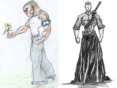 Drawing of super hero