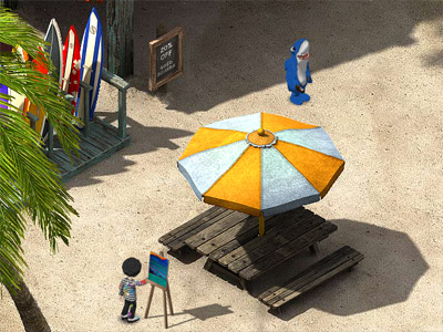 Example of avatars interacting with the virtual world