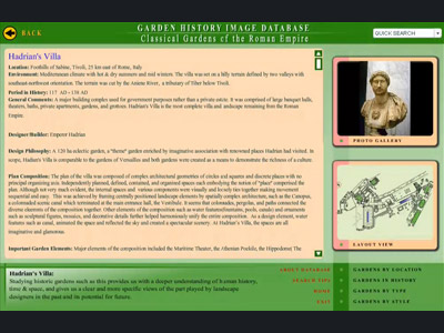 Example of garden info page