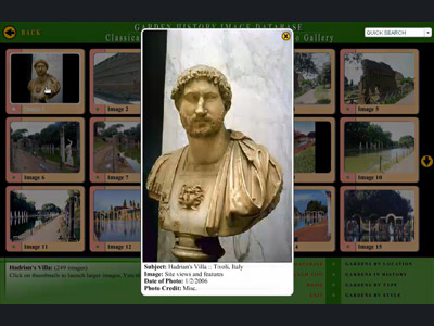 Example of garden image details screen