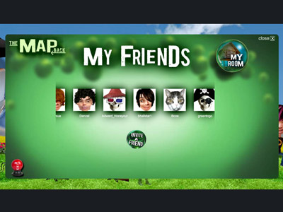 Example of screen for managing friends