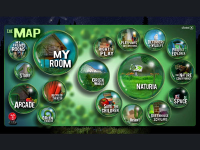 Map for Green.com virtual world