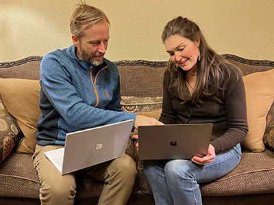 Photo of Justin teaching a lady