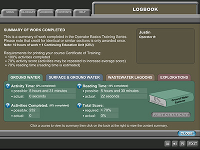 Example of chapter progress