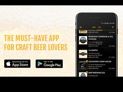 Infographic showing where the app is available to download