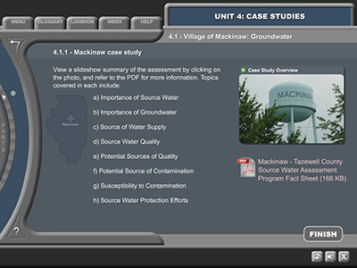 Example of chapter screen