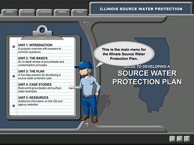 Example of main menu of app
