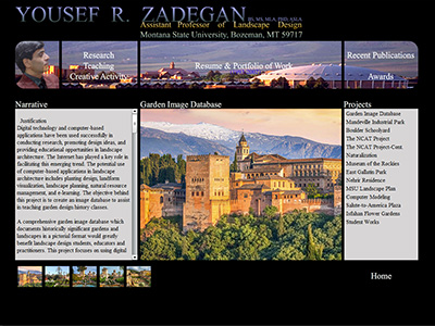 Example of main part of portfolio app